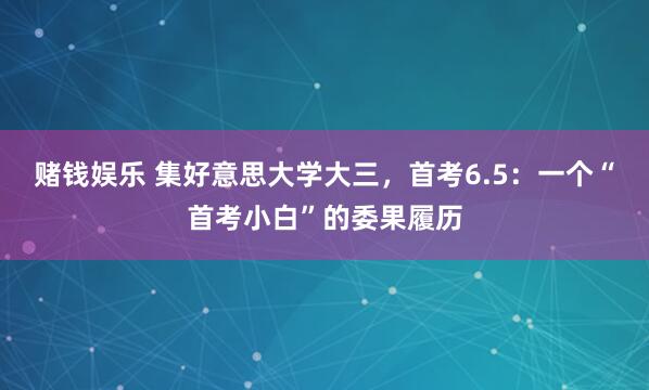 赌钱娱乐 集好意思大学大三，首考6.5：一个“首考小白”的委果履历